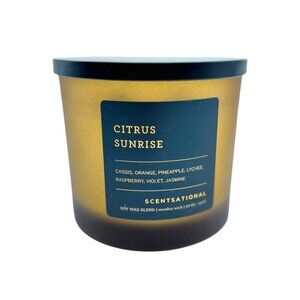 Scentsational Citrus Sunrise Soy Wax Blend Candle with Wooden Wick, 26 Oz/737 g
